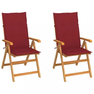 Záhradná stolička 2 ks teak / látka Dekorhome Černá