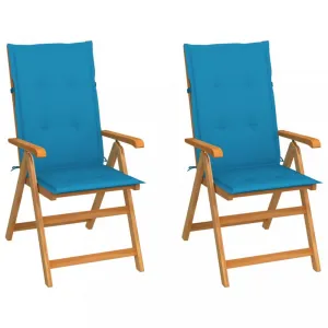 Záhradná stolička 2 ks teak / látka Dekorhome Černá