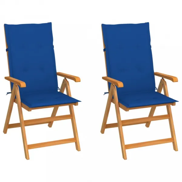 Záhradná stolička 2 ks teak / látka Dekorhome Černá
