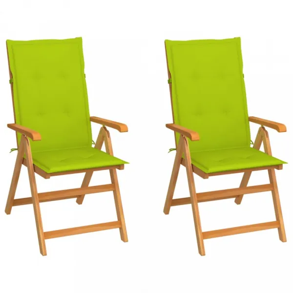 Záhradná stolička 2 ks teak / látka Dekorhome Černá