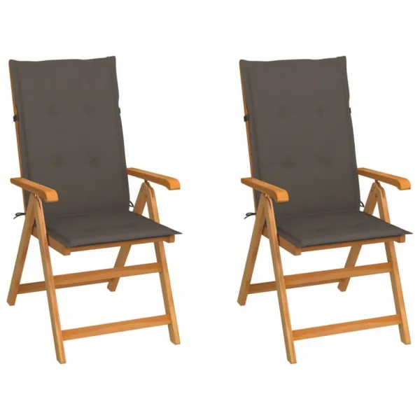 Záhradná stolička 2 ks teak / látka Dekorhome Černá