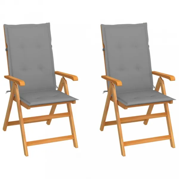 Záhradná stolička 2 ks teak / látka Dekorhome Černá