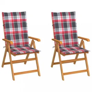 Záhradná stolička 2 ks teak / látka Dekorhome Černá