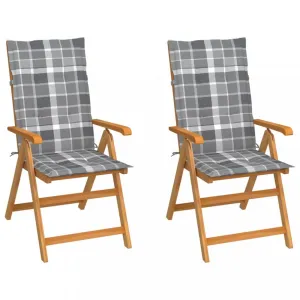 Záhradná stolička 2 ks teak / látka Dekorhome Černá