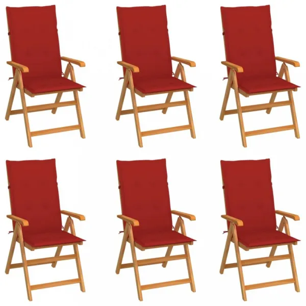 Záhradná stolička 6 ks teak / látka Dekorhome Černá