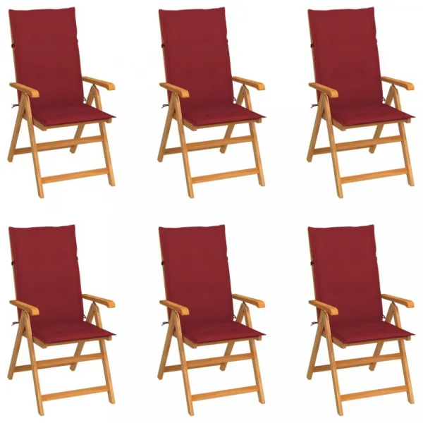 Záhradná stolička 6 ks teak / látka Dekorhome Černá