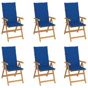 Záhradná stolička 6 ks teak / látka Dekorhome Černá