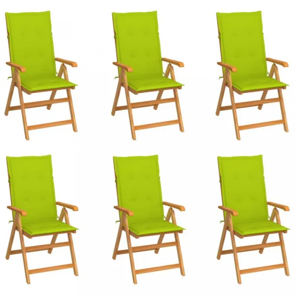 Záhradná stolička 6 ks teak / látka Dekorhome Černá