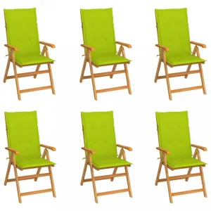 Záhradná stolička 6 ks teak / látka Dekorhome Černá