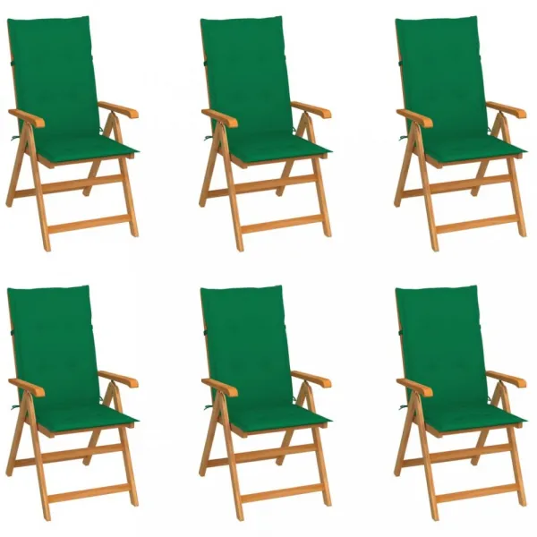 Záhradná stolička 6 ks teak / látka Dekorhome Černá