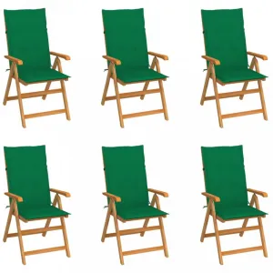 Záhradná stolička 6 ks teak / látka Dekorhome Černá