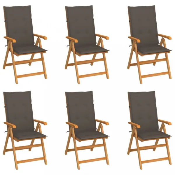 Záhradná stolička 6 ks teak / látka Dekorhome Černá
