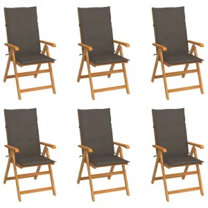 Záhradná stolička 6 ks teak / látka Dekorhome Černá