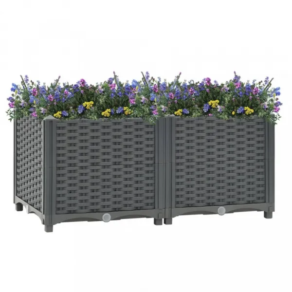 Vyvýšený záhon 80x40x38 cm PP Dekorhome Černá