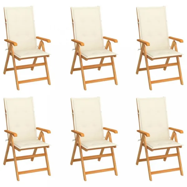 Záhradná stolička 6 ks teak / látka Dekorhome Černá