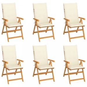 Záhradná stolička 6 ks teak / látka Dekorhome Černá