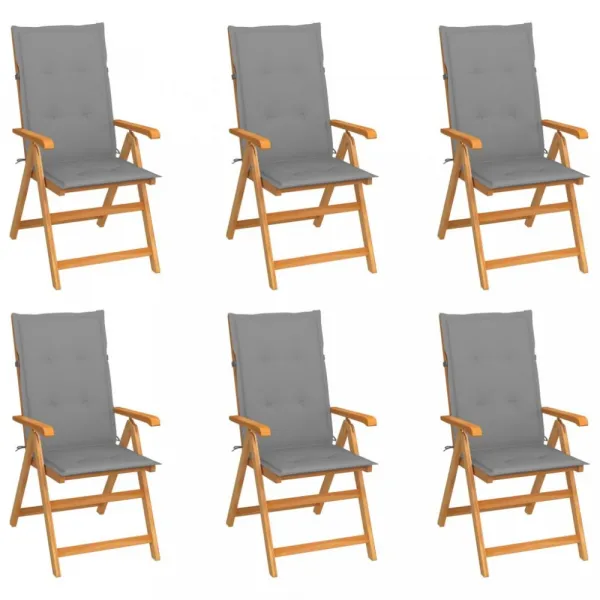 Záhradná stolička 6 ks teak / látka Dekorhome Černá