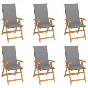 Záhradná stolička 6 ks teak / látka Dekorhome Černá