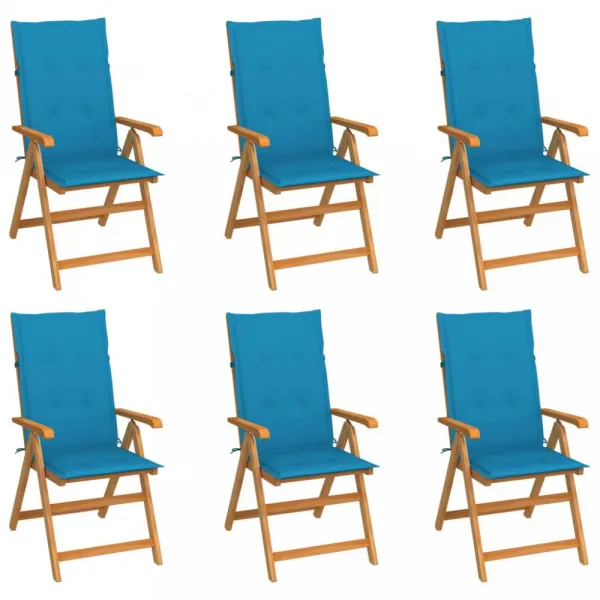 Záhradná stolička 6 ks teak / látka Dekorhome Černá