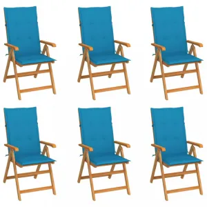 Záhradná stolička 6 ks teak / látka Dekorhome Černá