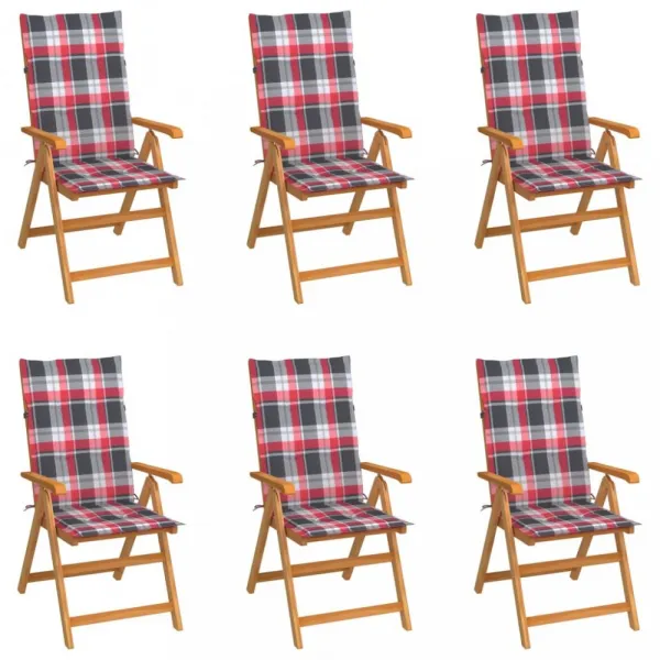 Záhradná stolička 6 ks teak / látka Dekorhome Černá