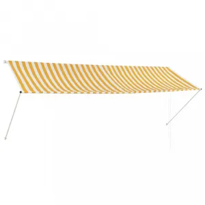Zaťahovacia markíza 350x150 cm Dekorhome Bílá / modrá