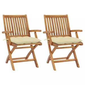 Záhradná stolička 2 ks teak / látka Dekorhome