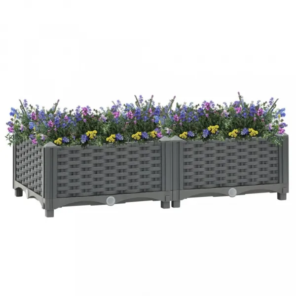 Vyvýšený záhon 80x40x23 cm PP Dekorhome Černá