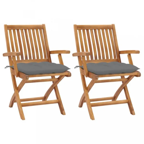 Záhradná stolička 2 ks teak / látka Dekorhome