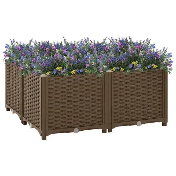 Vyvýšený záhon 80x80x38 cm PP Dekorhome Černá