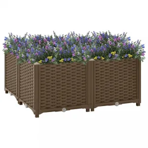 Vyvýšený záhon 80x80x38 cm PP Dekorhome Černá