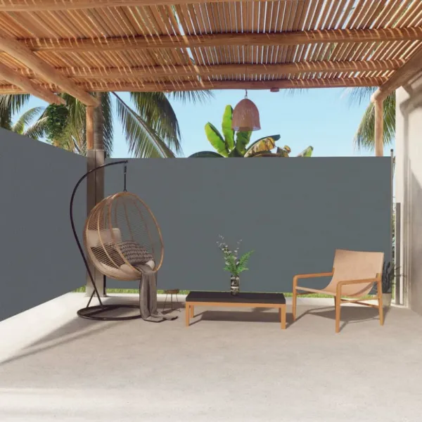 Zaťahovacia bočná markíza 180x600 cm Dekorhome Černá