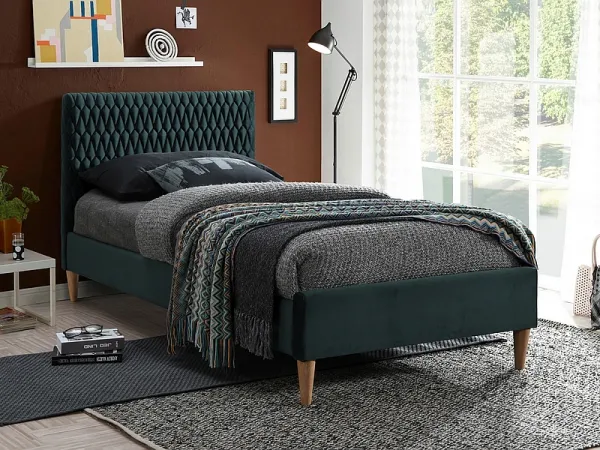 Signal Jednolôžková posteľ AZURRO Velvet 90 x 200 cm Farba: Sivá