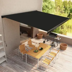 Kazetová markíza s ručným ovládaním 400x300 cm Dekorhome Bílá / modrá