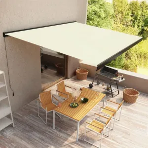 Kazetová markíza s ručným ovládaním 400x300 cm Dekorhome Bílá / modrá