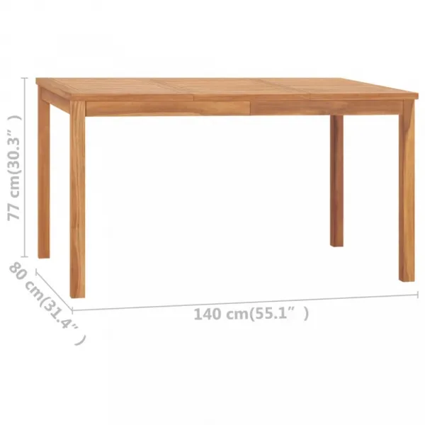 Záhradný jedálenský stôl teak Dekorhome 150x90x77 cm
