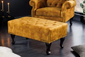 Chesterfield taburet MIDAS Dekorhome Sivá