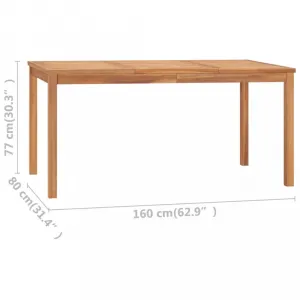 Záhradný jedálenský stôl teak Dekorhome 150x90x77 cm
