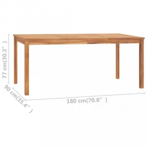Záhradný jedálenský stôl teak Dekorhome 150x90x77 cm