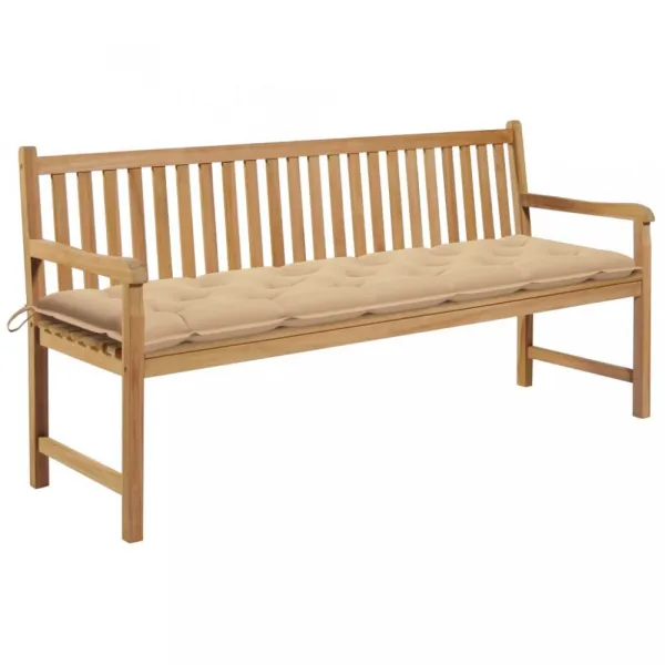 Záhradná lavica teak / látka Dekorhome