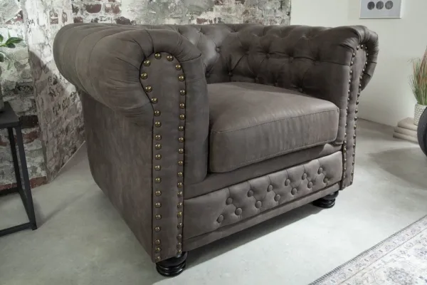 Chesterfield kreslo MIDAS Dekorhome Hnedá