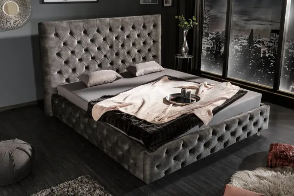 Chesterfield posteľ PALLAS Dekorhome Modrá