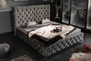 Chesterfield posteľ PALLAS Dekorhome Modrá