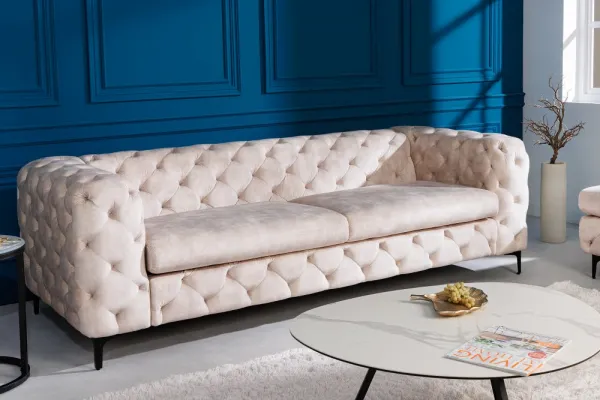 Chesterfield pohovka ZETHOS Dekorhome Sivá