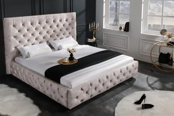 Chesterfield posteľ PALLAS Dekorhome Modrá