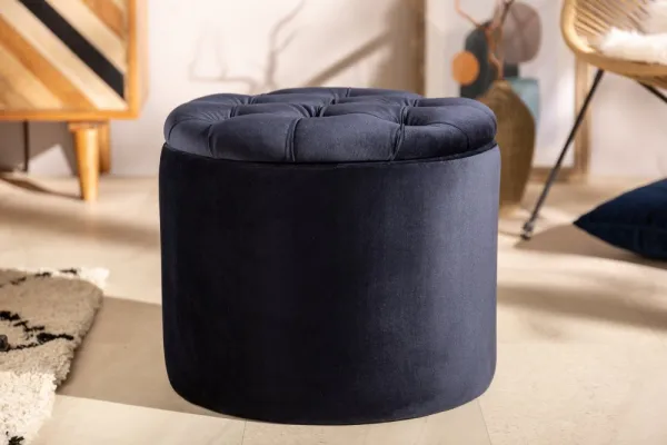 Chesterfield taburet ZETHOS Dekorhome Strieborná