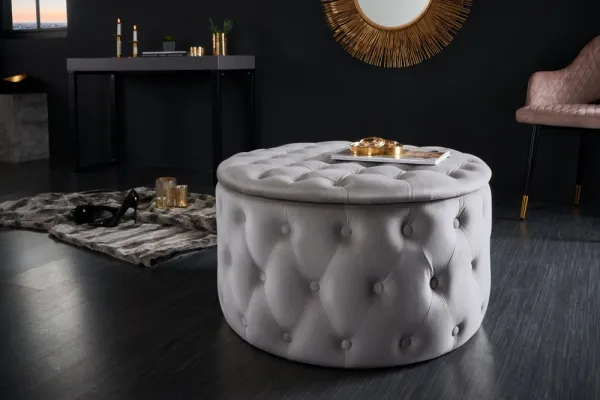 Chesterfield taburet ZETHOS Dekorhome Ružová