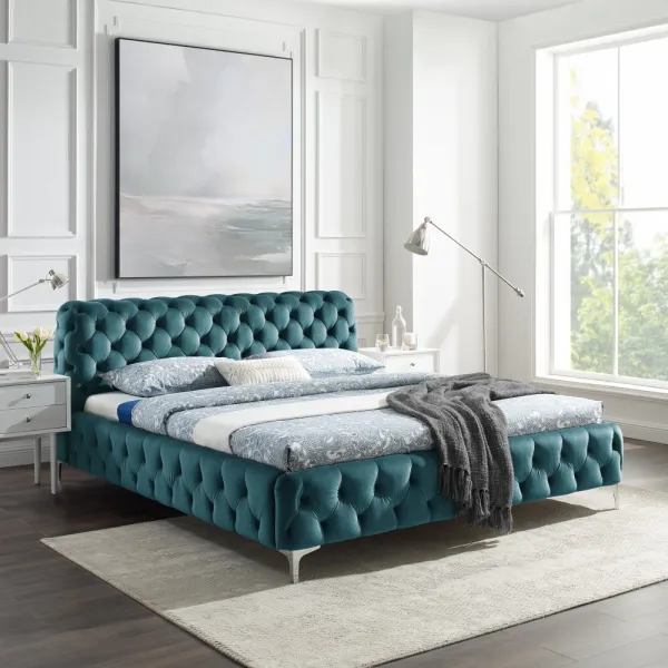 Chesterfield posteľ ZETHOS Dekorhome Krémová