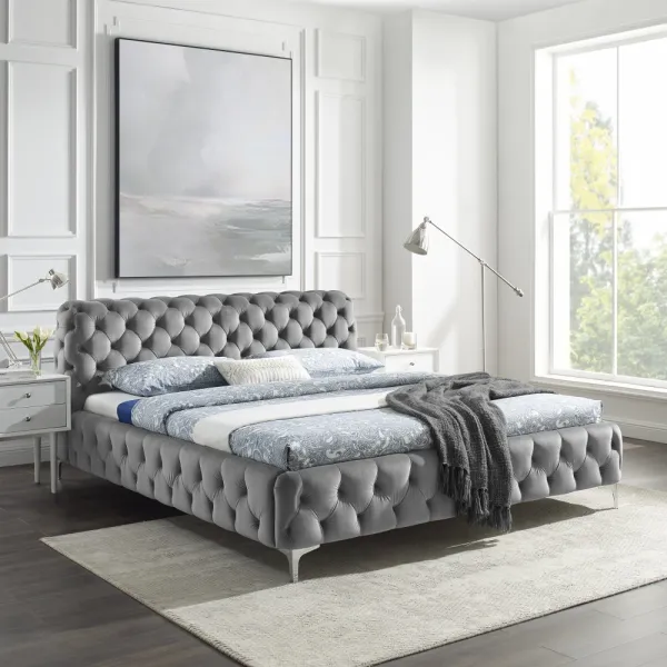 Chesterfield posteľ ZETHOS Dekorhome Krémová