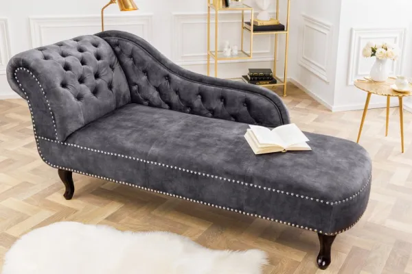 Chesterfield leňoška ZETHOS Dekorhome Sivá